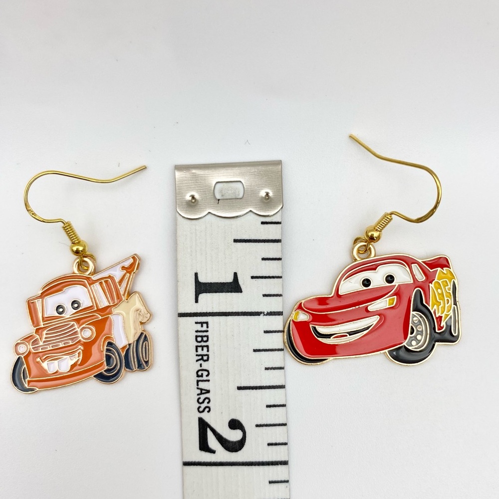 Pixar inspired Lightning McQueen and Mater earrings from Cars NWT - Picture 8 of 17